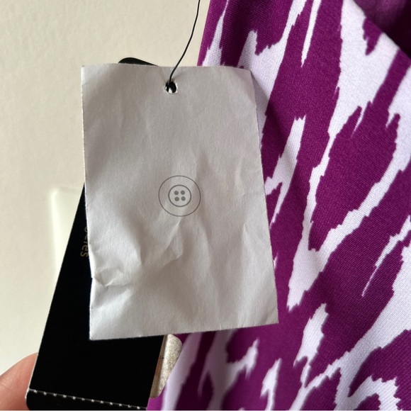 Laundry by Shelli Segal Halter Dress Size 12 Purple Ikat Print NWT - Picture 7 of 7